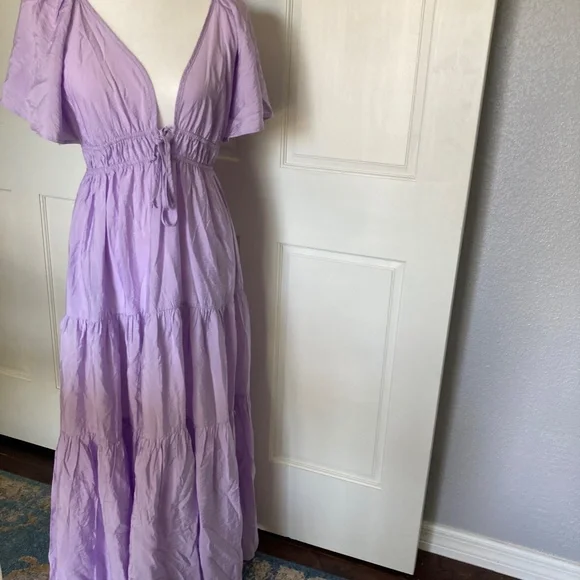 YFB Young Fabulous and Broke Purple Maxi Dress Soft and Silky size XS MARA DRESS - Picture 3 of 14